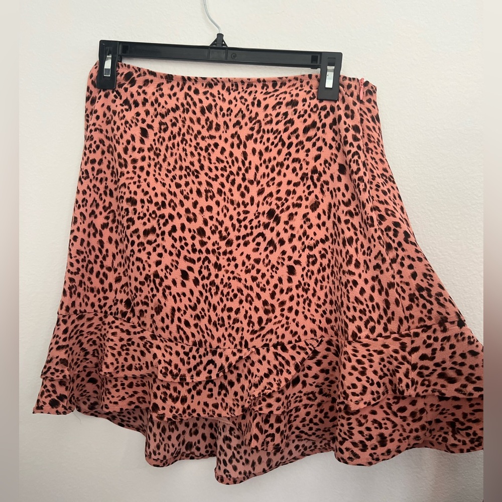 Pink cheetah print skirt, fall skirt